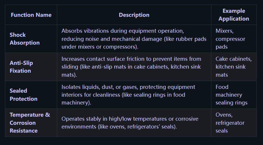 Rubber pad function description