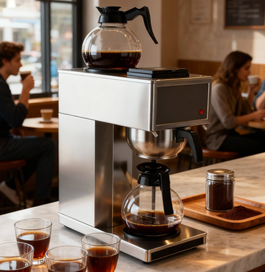 VONCI 1610W Commercial Coffee Maker, 12 Cup Drip Coffee Machine, 2 Glass Carafes and 2 Warmers,