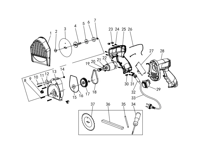 Spare Parts Drawing of Meat Slicer for Barbecue