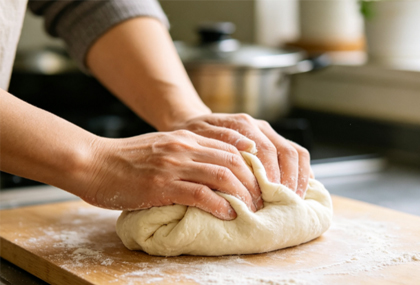 What is the difference between hand kneading and a dough mixer?